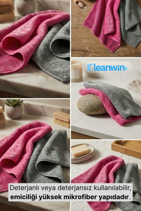Deepcare Mikrofiber Tırtıklı Zor Kir Yıkama Bezi - 2 Adet Halı, Koltuk, Duşakabin Bezi