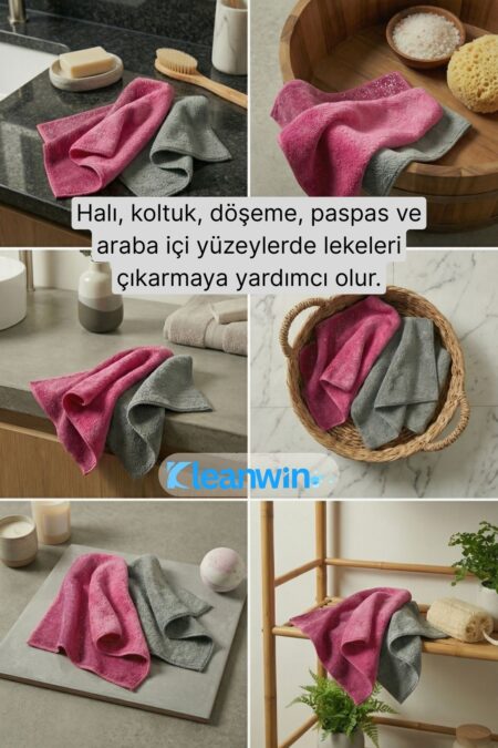 Deepcare Mikrofiber Tırtıklı Zor Kir Yıkama Bezi - 2 Adet Halı, Koltuk, Duşakabin Bezi