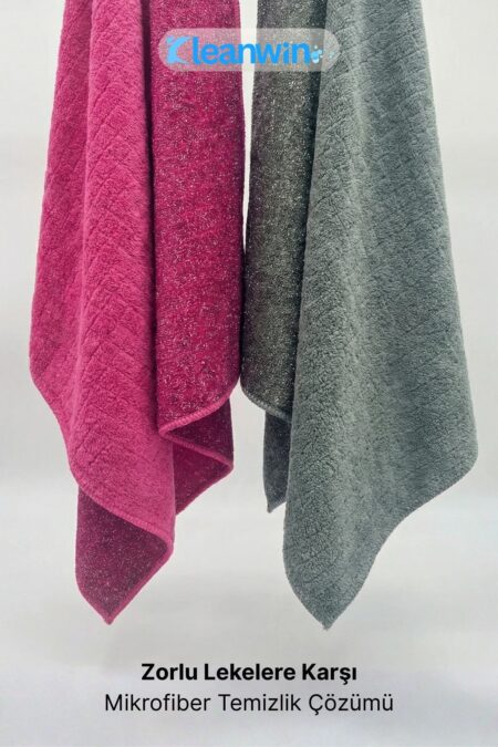 Deepcare Mikrofiber Tırtıklı Zor Kir Yıkama Bezi - 2 Adet Halı, Koltuk, Duşakabin Bezi