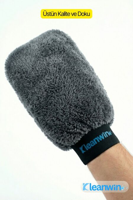 HydroGlove Eko Mikrofiber Oto Yıkama Eldiveni | Gri | Sünger Dolgulu, Emici Araç Temizlik Eldiveni