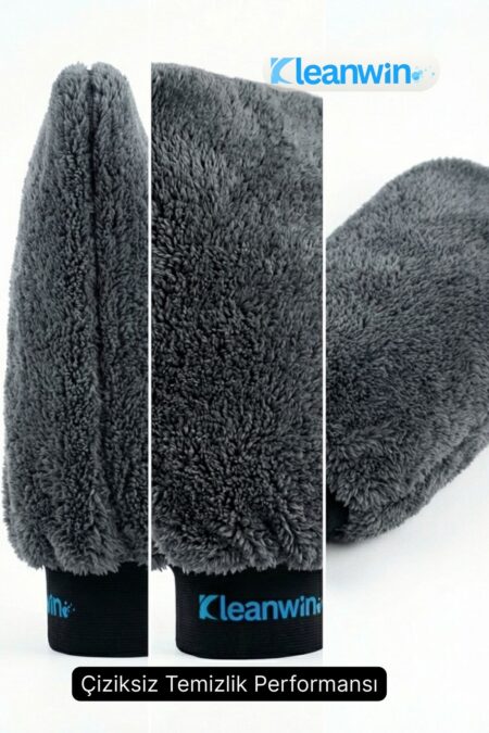 HydroGlove Eko Mikrofiber Oto Yıkama Eldiveni | Gri | Sünger Dolgulu, Emici Araç Temizlik Eldiveni