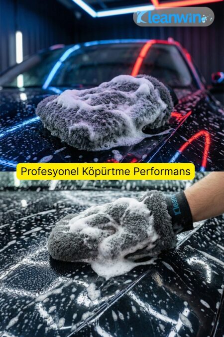 HydroGlove Eko Mikrofiber Oto Yıkama Eldiveni | Gri | Sünger Dolgulu, Emici Araç Temizlik Eldiveni