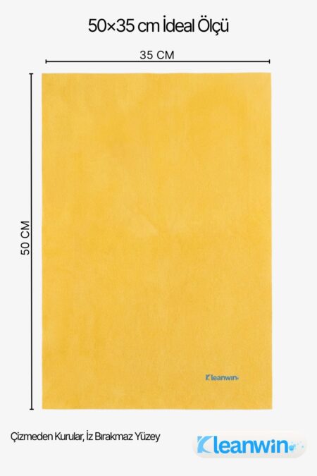 Premium Shammy Güderi Bez 50x70 cm 300 GSM Ultra Emici Oto Kurulama ve Ev Temizlik Bezi