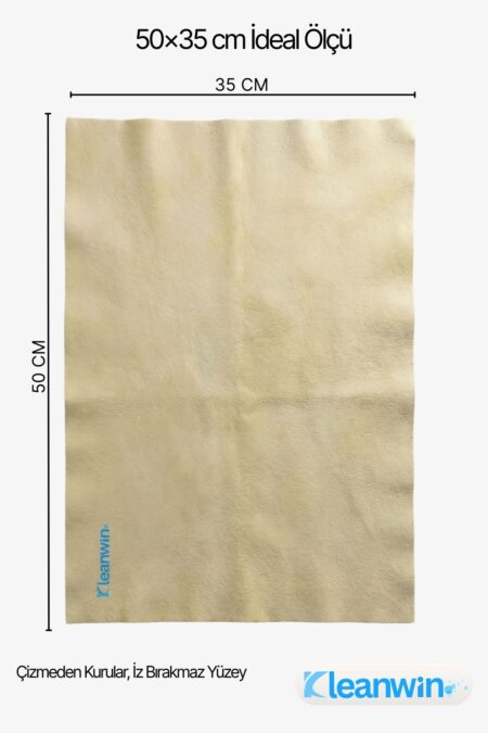 Shammy Gold Güderi Bez 50x35 cm 240 GSM Premium Oto Kurulama Bezi